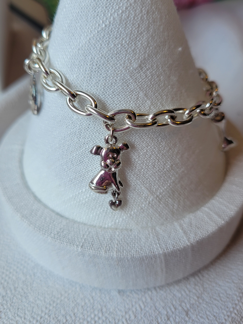 Silver Charm Bracelet with Dog Charms